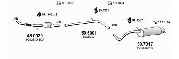 ASSO ART3646 Exhaust System